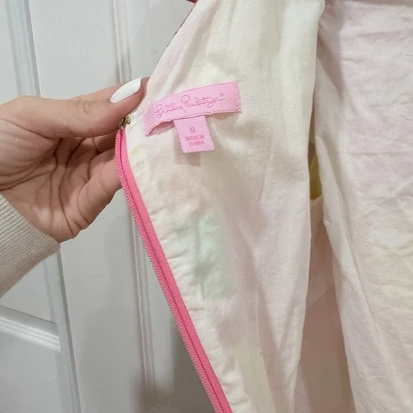 womens lilly pulitzer dresses Size 0 Floral Dress Pink yellow Elegant - Picture 2 of 10